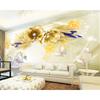 Wallpaper Golden Flower Swan Lake Jewelry Wall Mural Tv Backdrop Living Room Bedroom 3d Wallpaper Mural