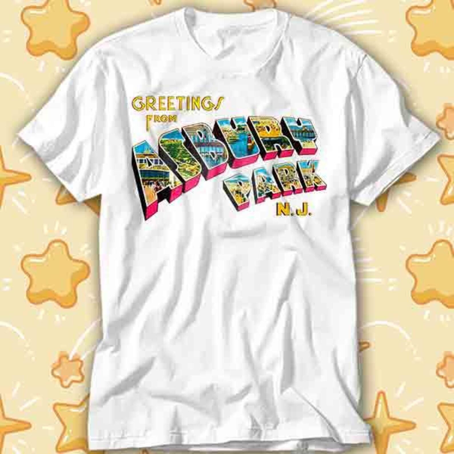 Greetings From Asbury Park NJ 70s Rock Music Retro T-Shirt 530 4XL