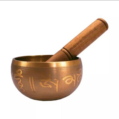 Golden Color Singing Bowl and Wooden Striker Stick