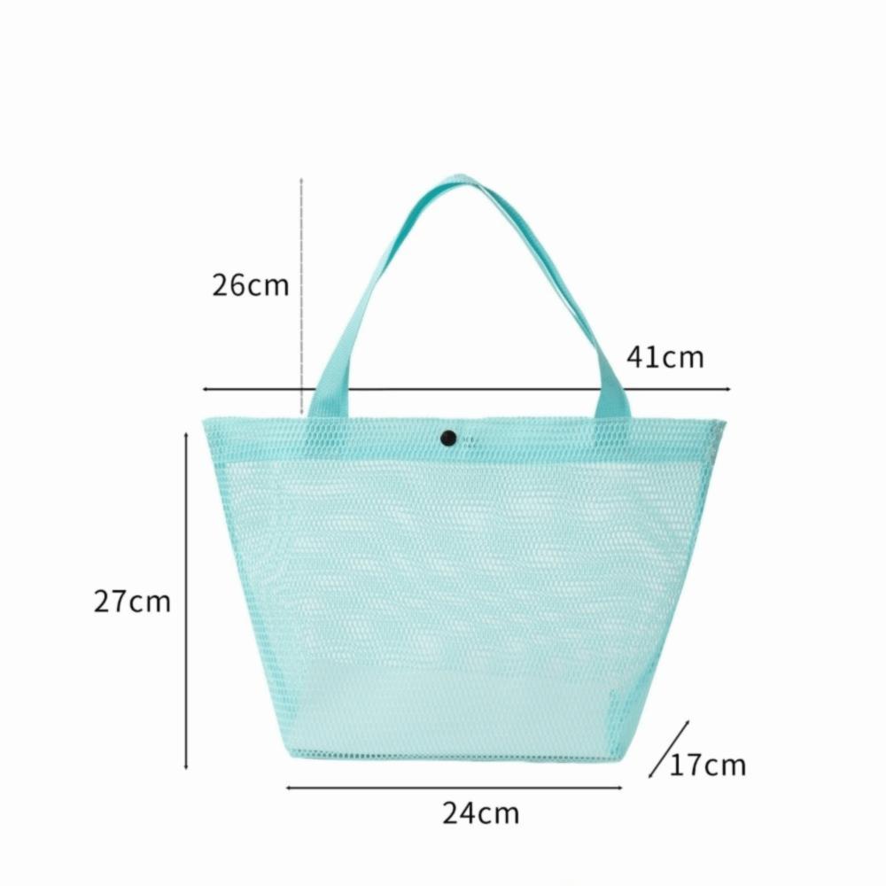 Simple Mesh Beach Bag Reusable Large Capacity Mesh Storage Bag Breathable Tote Bag Travel Grocery Swimming Organizer