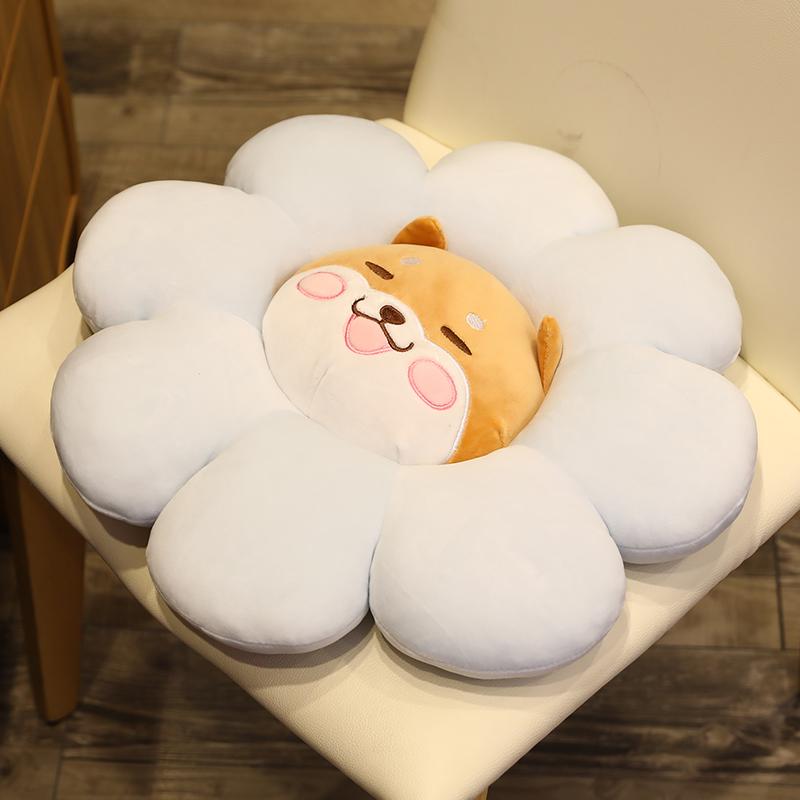 Cartoon Animal Flower Plush Throw Pillow Stuffed Dinosaur Rabbit Shiba Inu Dog Rabbit Seat Cushion Sofa Chair Decoration Gift