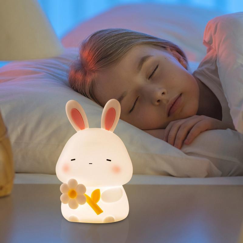 Kaninchen Nachtlicht Nachttischlampe zum Stillen Dimmbar Wiederaufladbar Nachtlicht für Kinderzimmer Raumdeko für Mädchen Jungen Kleinkind