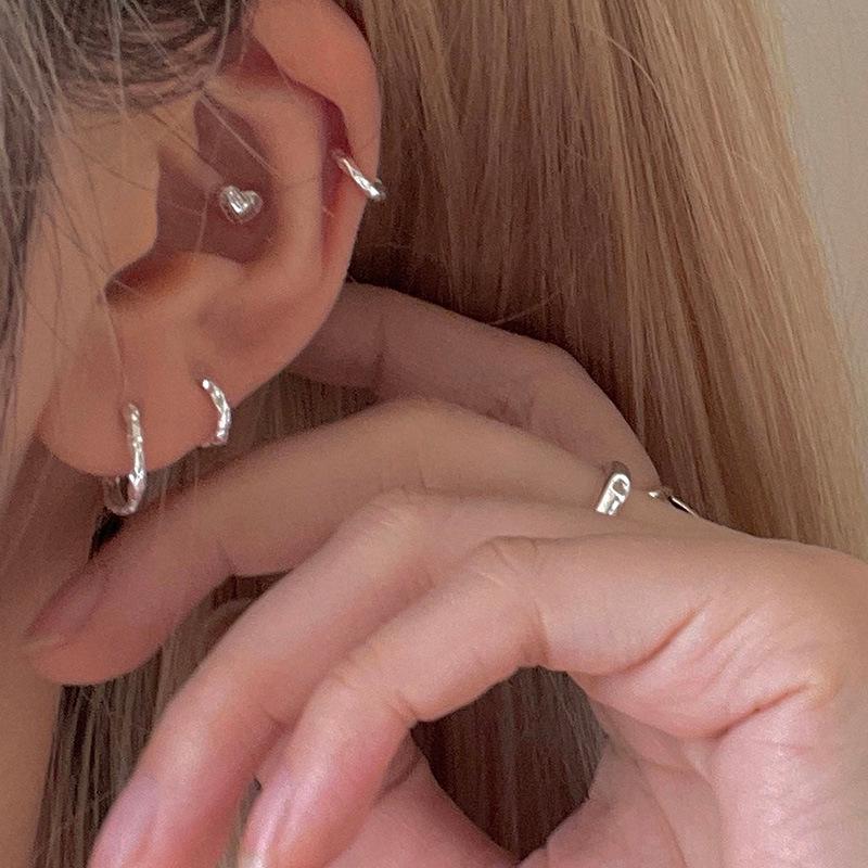 Clous d'oreille en argent sterling haut de gamme et clips d'oreille pour femmes - Boucles d'oreilles d'été style froid