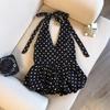 Women's Spicy Sexy V-neck Halter Summer Slim Fit Waist-cinching Tank Top