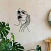 Elegant Metal Girl Wall Art Iron Sculpture for Indoor Outdoor Modern Farmhouse Living Room Office Patio Balcony Durable
