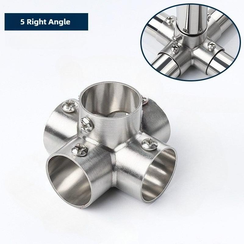 1Pc New Straight Elbow Pipe Connector Stainless Steel 2/3/4/5/6 Way Pipe Fittings 19/25/32mm Tube Joint Furniture Hardware