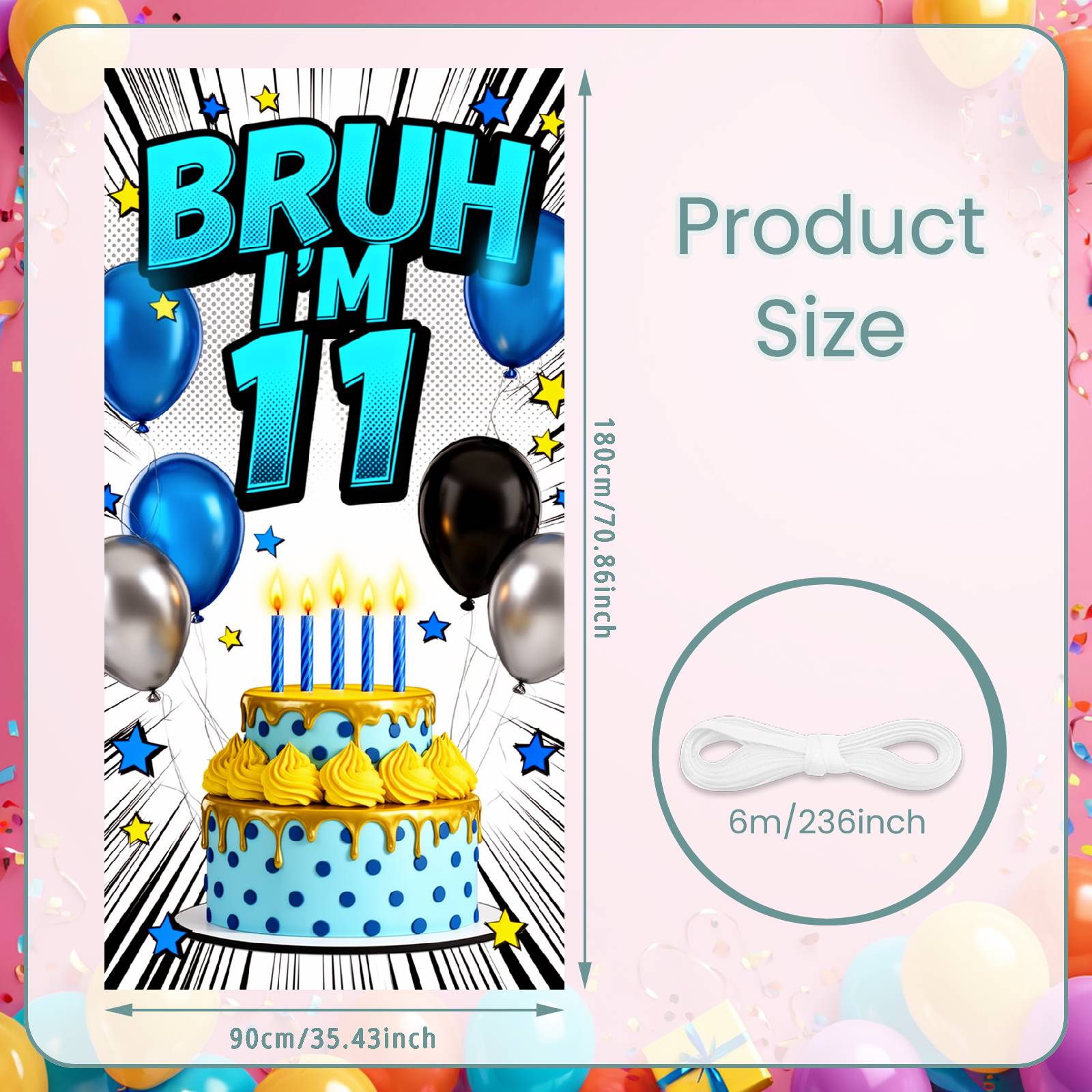 

Boy s Birthday Banner Two-Tiered Cake Teen Birthday Backdrop Teen Birthday Banner Polka Dot Design For Teen Friend Home