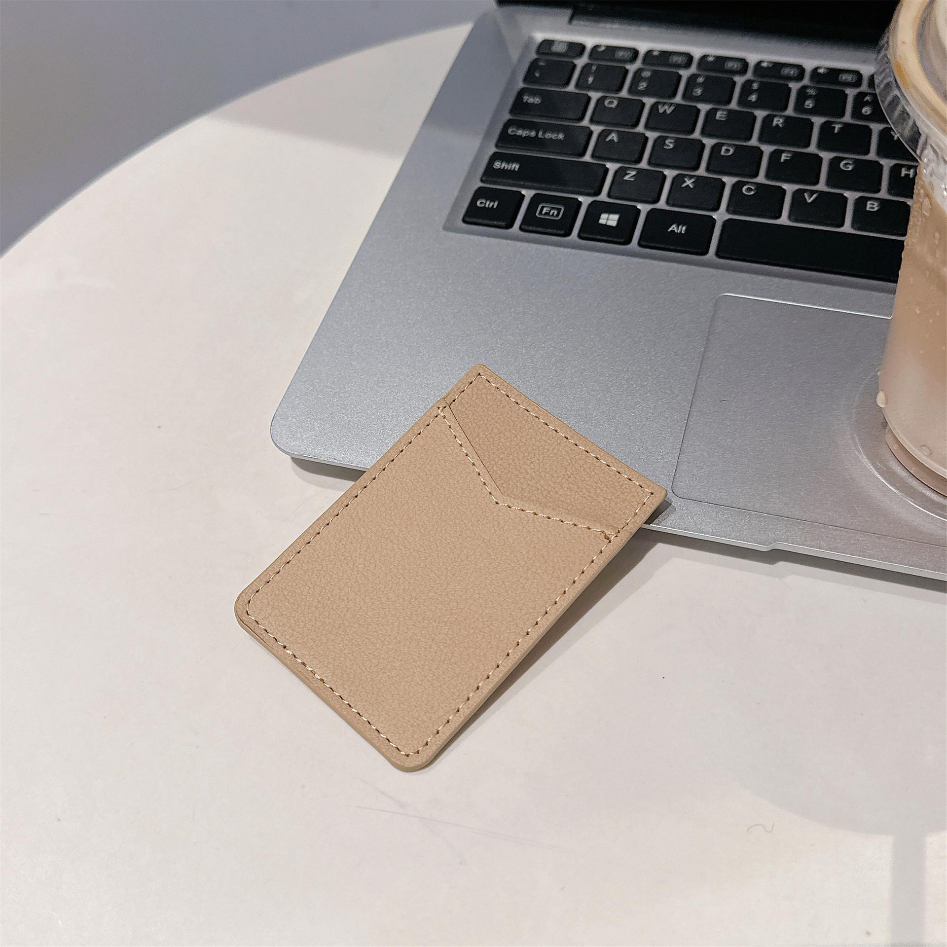 

Factory Direct Sales Hit Sticker Mobile Phone Back Card Bag Cover Plain Leather DIY Accessories Multi-color Optional card Package