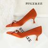 Water Diamond Bow Pointed, Thin Heel, Silk Heel, Single Shoe, Wine Glass Heel, Women's Single Shoe