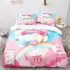 Cartoon Animal Cute Rainbow Rabbit Bedding Set Single Twin Double Queen King Cal King Size Bed Linen Set
