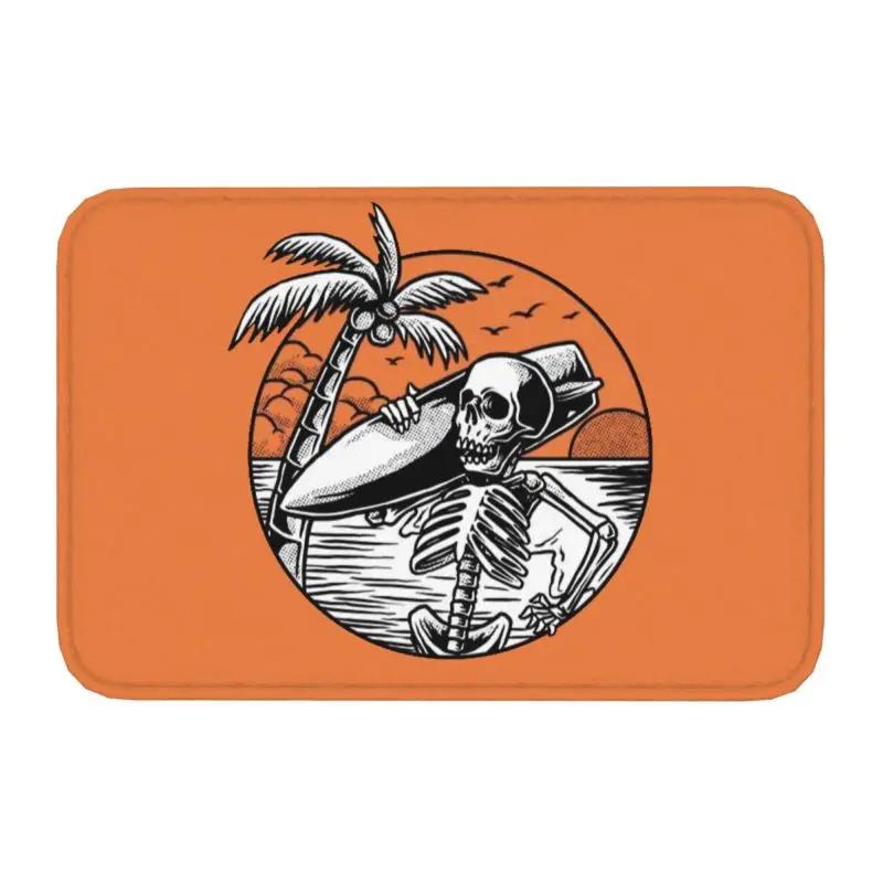 Retro Surfing Front Door Mat Anti-Slip Outdoor Absorbent Summer Beach Surfer Doormat Kitchen Balcony Entrance Rug Carpet