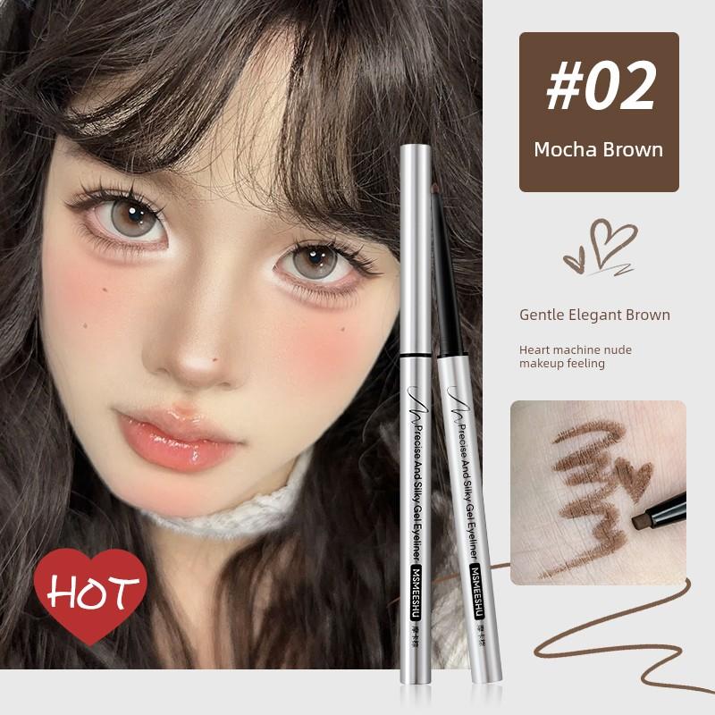 Honey Bundle Eyeliner Slim Silky Waterproof Sweat-Proof Not Easy to Smudge Eye Shadow Pen Long-Lasting Quick-Drying Discoloration Resistant Women