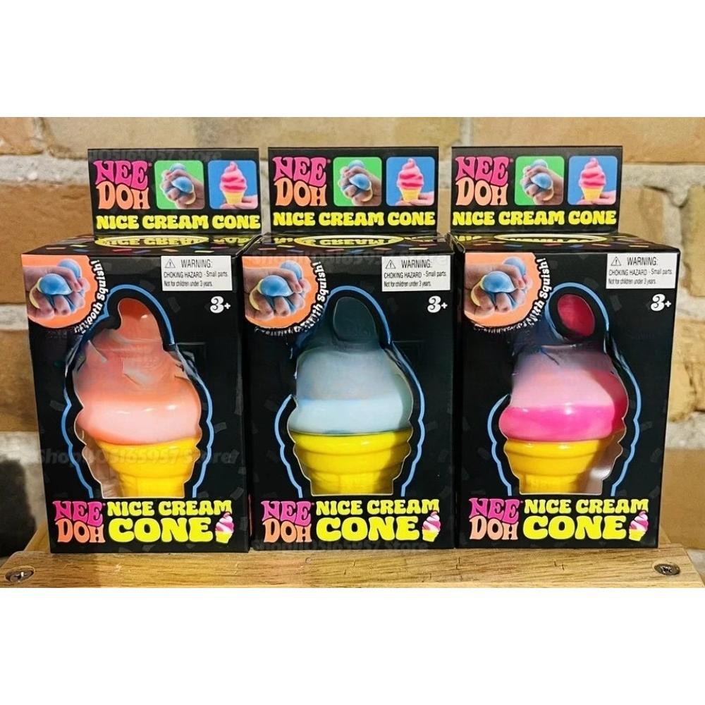 Cono de Helado Nice Cream Nee-Doh Colorido con Forma de Helado Aliviador Sensorial de Estrés Herramienta Fidget Para Ansiedad y Concentración Para Adultos y Niños
