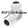 90-Grad-Winkel 1/8" 1/4" 3/8" 1/2" BSPT Außengewinde x 6 8 10 12 mm Schlauch Schnellverschluss 304 Edelstahl Geschmiedetes Rohrverschraubung Wasser Gas