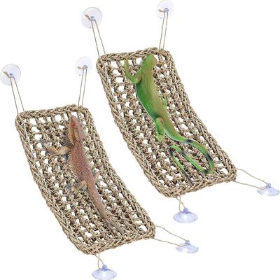 Hamaca de Reptil Lagarto de Algas Hamster Césped para Reptiles Cama para Mascotas Hamaca Columpio Juguete Colgante para Reptiles Mascotas Suministros