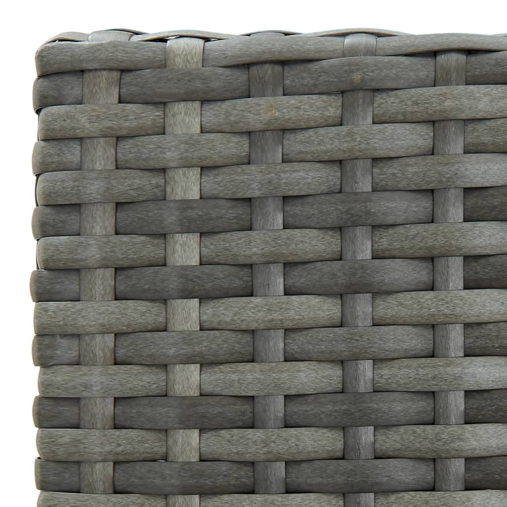 Garden Bar Stool with Cushion 4 pcs Grey Poly Rattan