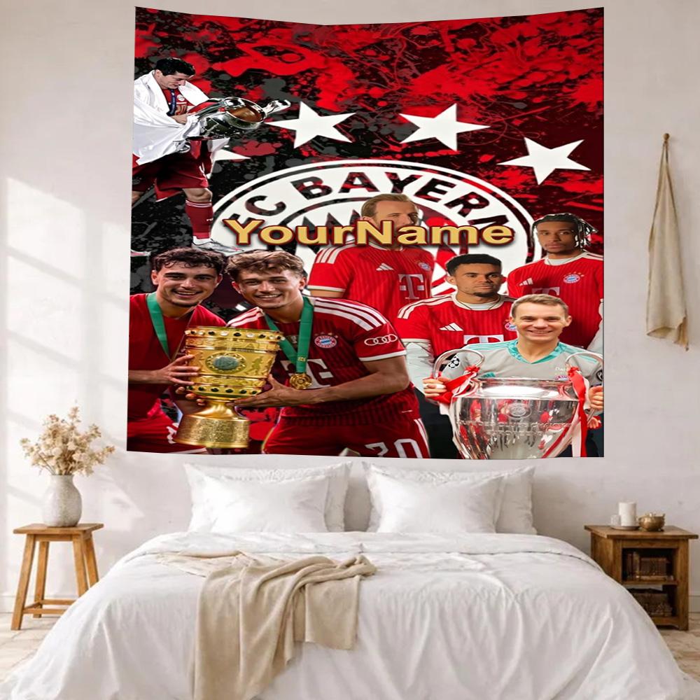 Bayern Munich Custom Your Name Wall Decor Tapestry Art For Pet Memorial Birthdaywedding Party Backdrop Family Gift
