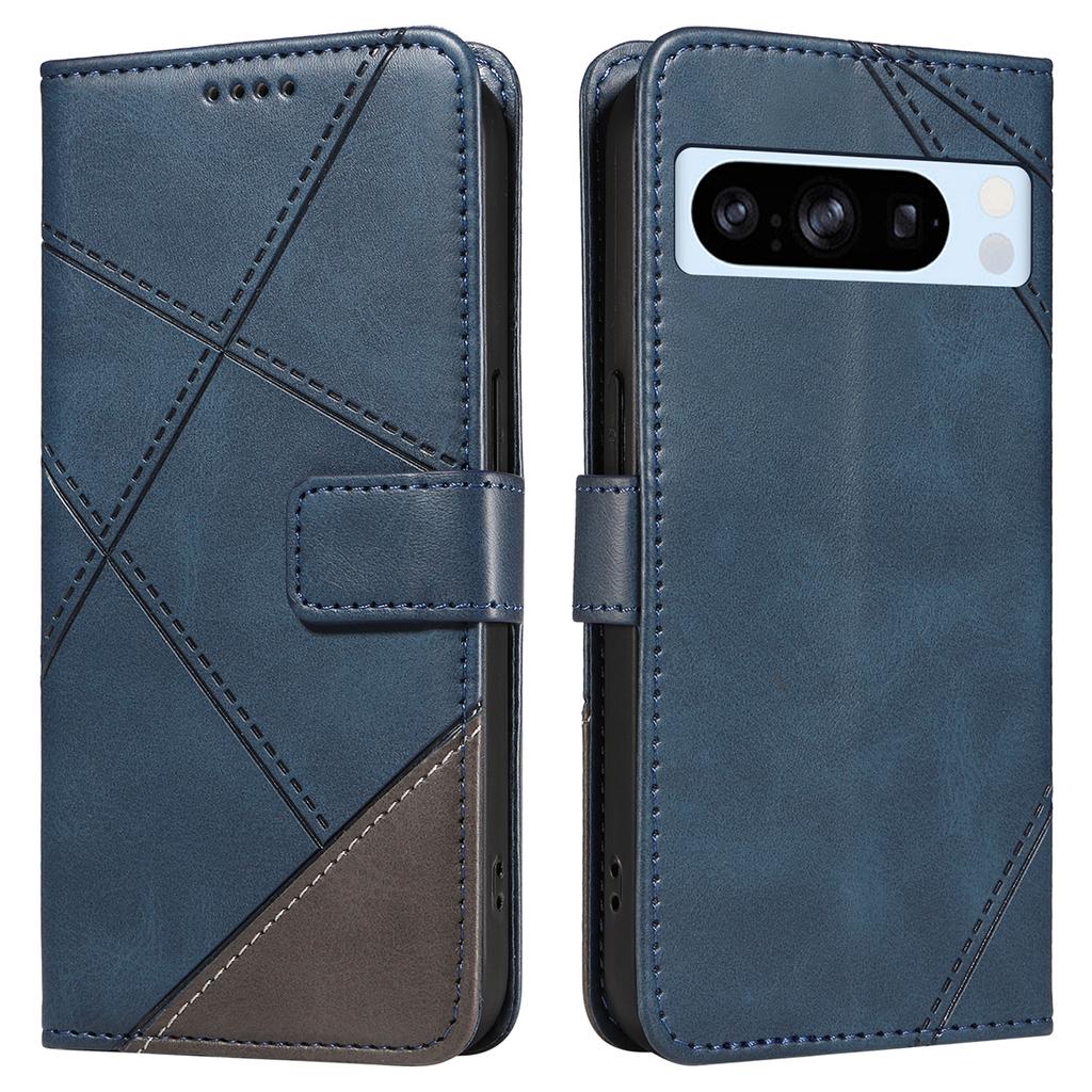 For Google Pixel 8 Pro Case Lines Pattern PU Leather Wallet Folio Phone Cover