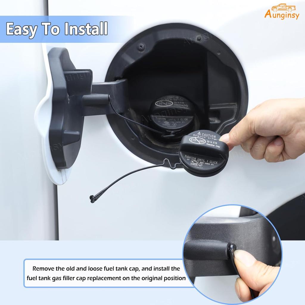 Aunginsy Car Fuel Tank Cap Replacement Compatible with Toyota Tundra 2022 2023 2024 2025 Pickup Truck Door Fuel Filler Cap with Rubber Rope Gas Cap