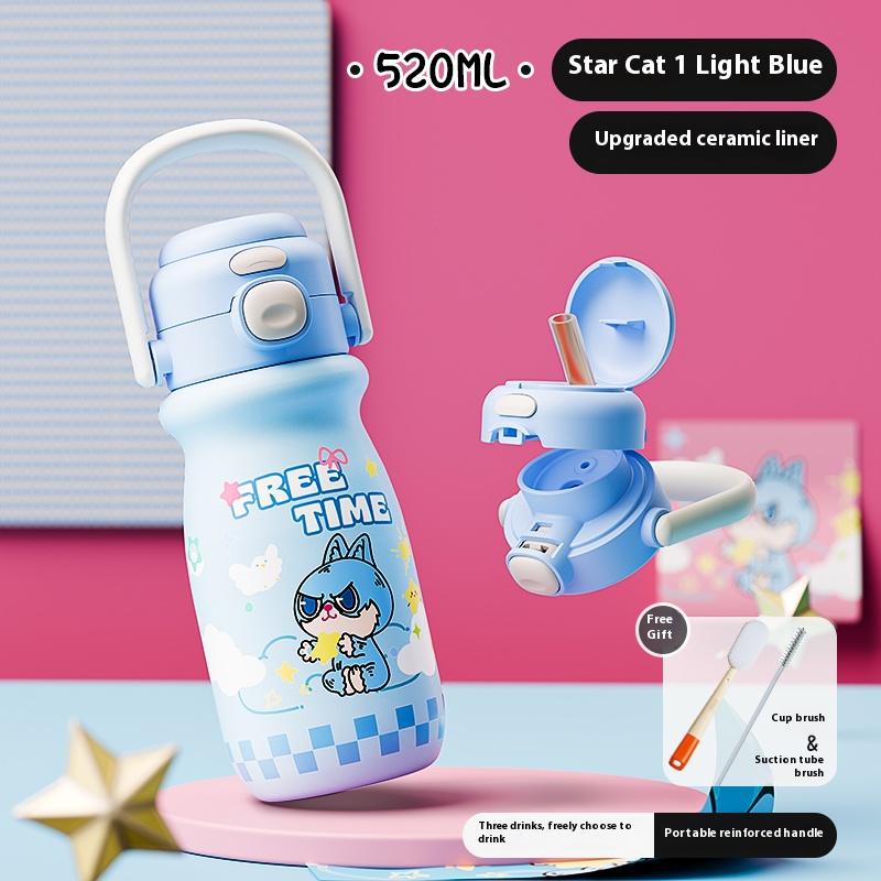 Gianxi Children's Insulated Cup Portable Water Bottle for School Primary School and Kindergarten Straws Water Cup Insulated Cup