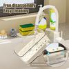Sink Caddy with Auto Drain Tray Kitchen Sink Sponge Holder Detachable Sink Organizer for Countertop Storage Sponges Soap Cleaning Supplies