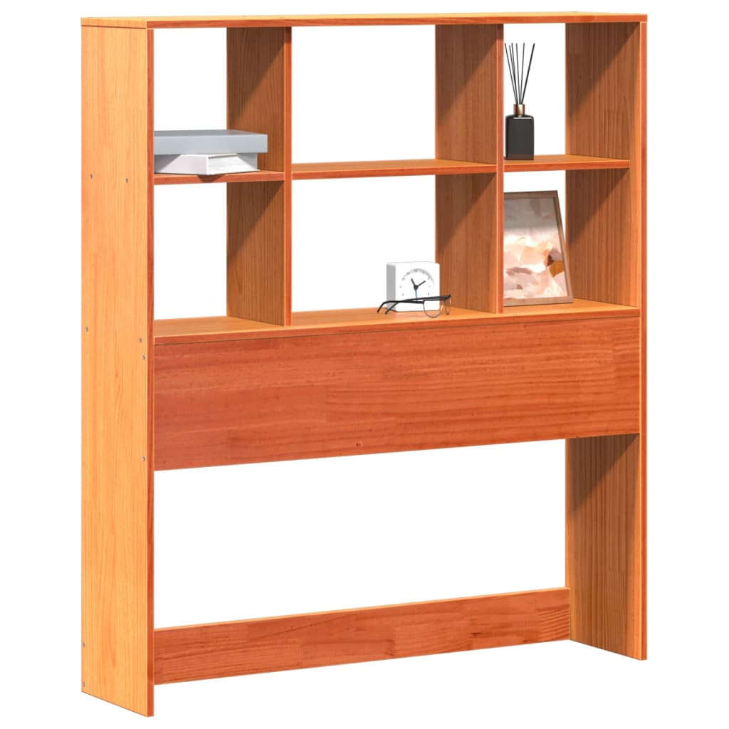 Headboard with Storage Space Wax Brown 100 Cm Solid Pine Wood