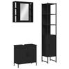VidaXL Ensemble De Meubles Salle De Bain 3 Pcs, Armoires De Lavabo Avec Miroir, Placards De Rangement Toilette, Industriel, 3214740