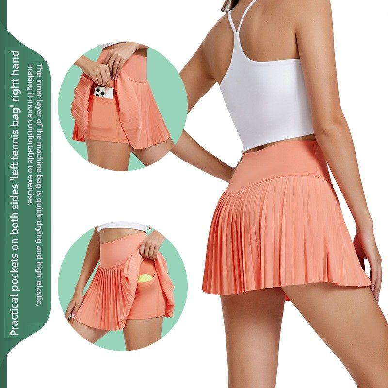 Foreign Trade Fitness Yoga Pleated Skirt Training Running Sports Short Dress Anti-exposure Badminton Golf Short Tennis
