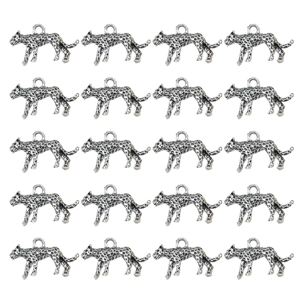 Pack of 20 Alloy Leopard Pendants for Creative DIY Jewelry Projects and Accessories Animal Charm Necklaces Supplies