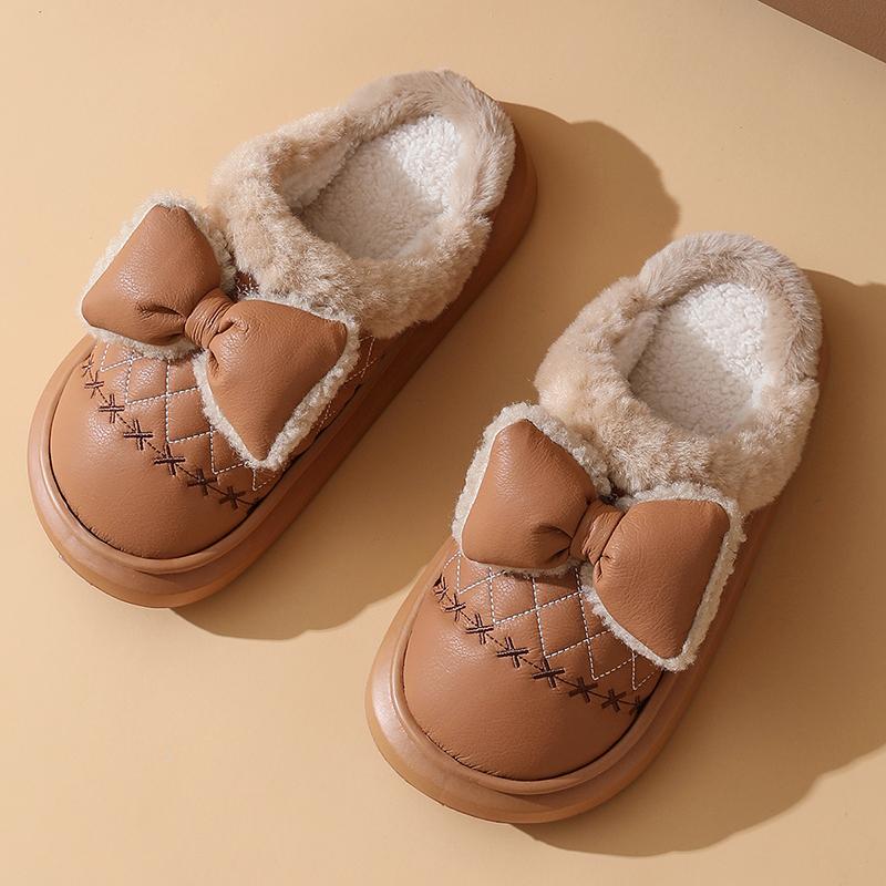 

Fashion Bow Fluffy Women s Home Slippers Fashion Plush Luxury Designer Winter Woman Shoes 2025 Casual Platform Fuzzy Fur Slides Elegant 40-41 коричневый