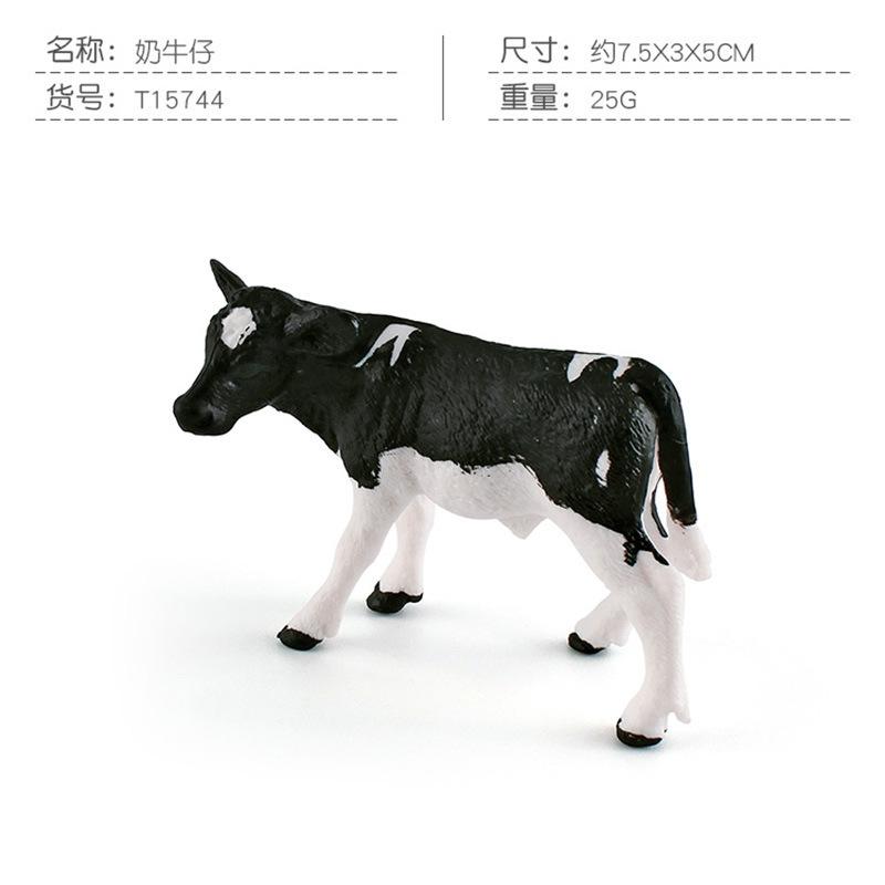 Delightful Farm Pvc Animal Figurines Black Spotted Dairy Cow Yellow Cow Jersey Calf Toys