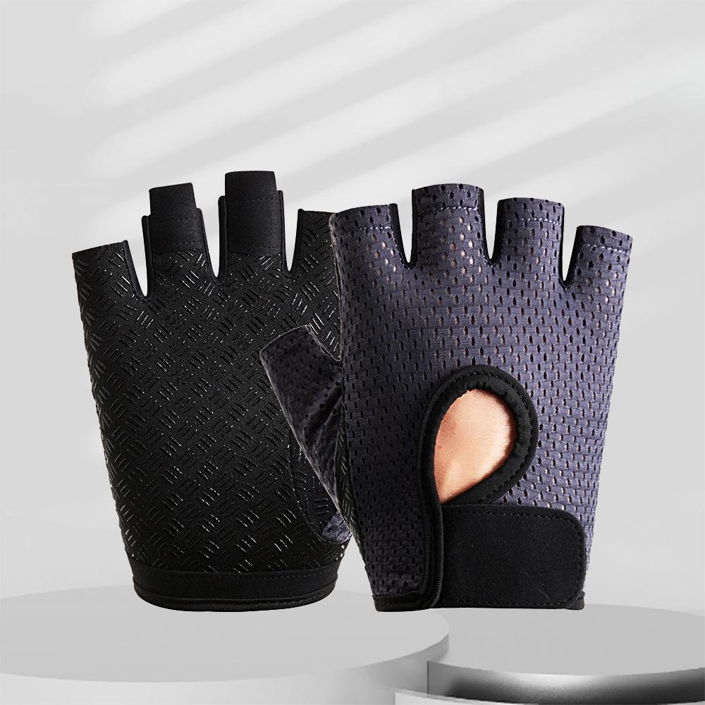 Women's Fashionable Breathable Fitness Half finger Gloves Outdoor Riding Sports Handguard Half finger Guard Anti Slip Elasticity