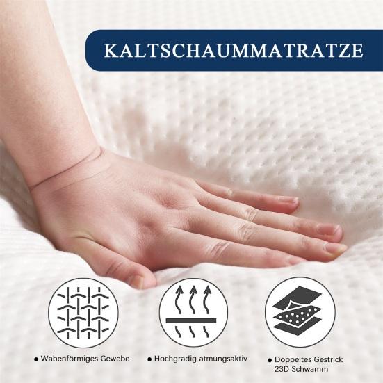 Foldable Mattress, Honeycomb Fabric, Ergonomic, Breathable And Durable, Compression Packaging, Multi-Purpose Mat, Hardness H3, 23D Sponge, White,