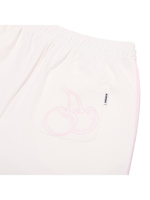 KIRSH Line Detail Track Shorts [White]