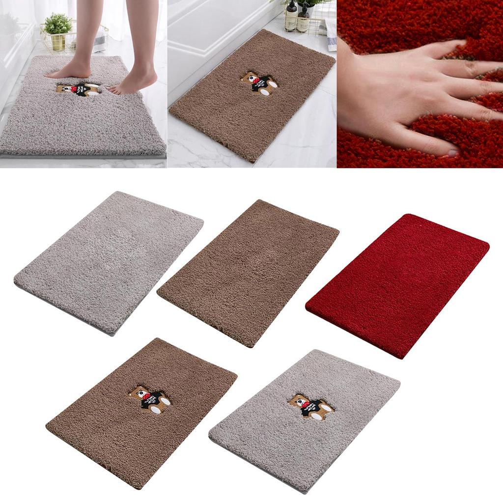 Bathroom Rugs Shower Rug Non-Slip Absorbent Polyester Throw Runner Carpet