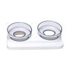 Slanted Double Bowls for Small Dogs and Cats Tilted Feeding Bowl Pet Feeder Non-Skid & No Spill Easier To Reach Food