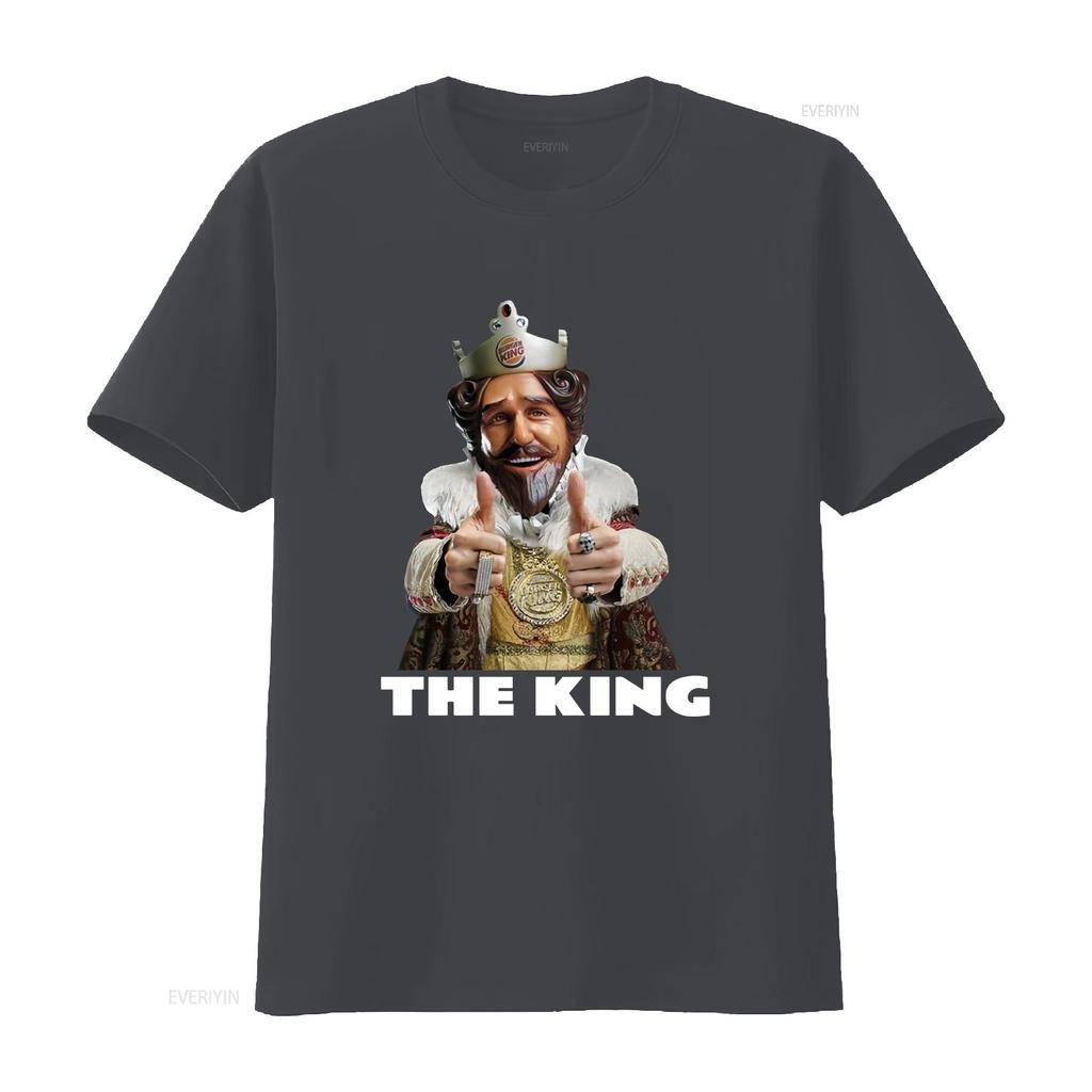 The King Mascot Burger T Shirt Vintage Washed Breathable Comfortable Unisex Soft Designer Clothes Fashion Graphic