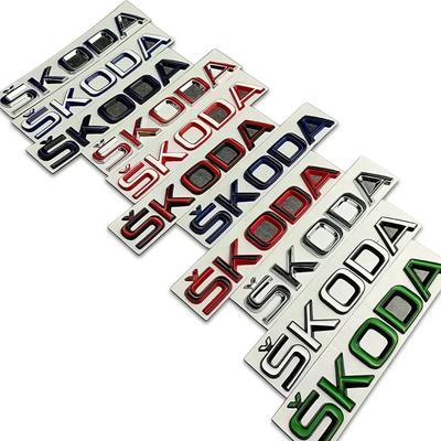 Metal Rear Trunk Emblem for Logo VRS Yeti Octavia Kamiq Kodiaq Karoq Superb Fabia Rapid Car Logo Stickers Badge Decals