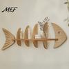 Boho-Stil Wandbehang-Regal Fischgräten-Aufbewahrungsregal, Holzmontiertes schwebendes Regal, Ozean-Massivholz-Kunst-Aussteller für Badezimmer und Wohnzimmer