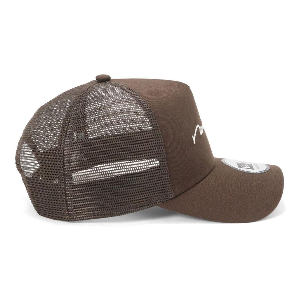 New Era 9Forty Trucker Handwritten Logo Mesh Cap in Available exclusively at A-Frame Walnut. ONSPOTZ.