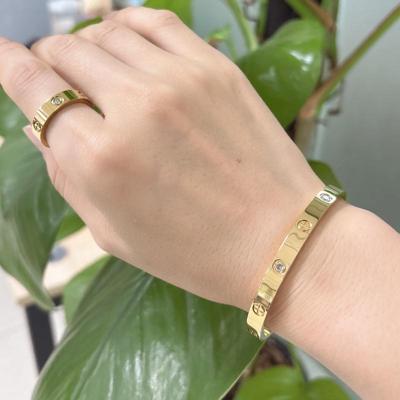 Luxusmarke Schmuck Mode Edelstahl Kreuz Anhänger Luxusschmuck LOVE Armreif SCHRAUBen Armbänder Partnergeschenk