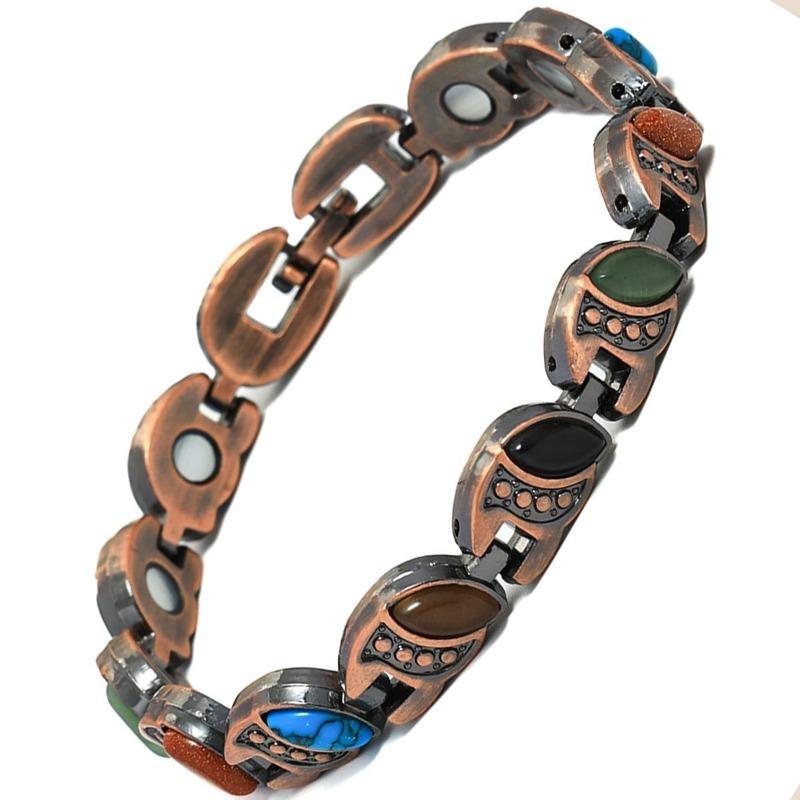 Braccialetto Magnetico Turchese Europeo e Americano Rame Rosso Antico Spazzolato Retrò Creativo Braccialetto Magnetico Lega di Zinco Braccialetto per Coppia