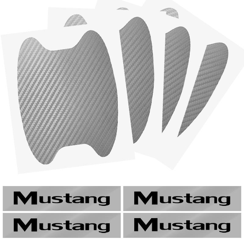 Car Door Sticker Carbon Fiber Scratches Auto Handle Protection Film For Ford Mustang Spoiler Shelby GT 350 500 Cobra E Focus 2 3 MK3 Kuga