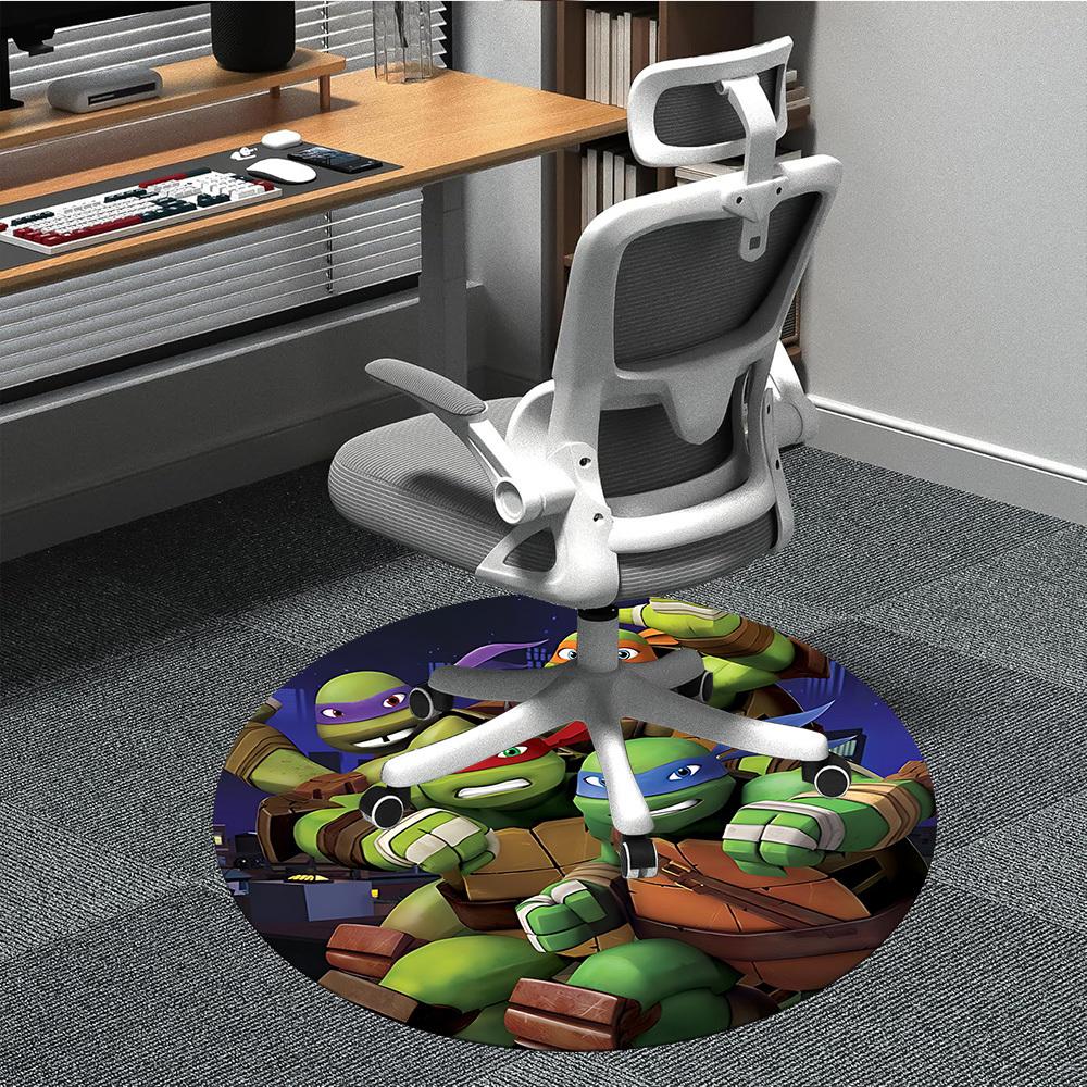 

1pc Ninja Turtles Chair Carpet for Office, Indoor Non-Slip Polyester Fiber Carpet, Machine Washable, Durable Construction yy251205138 80cm by 80cm
