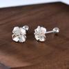 Earrings Summer Chic French Small Fragrance Petal Earrings Feminine Style Delicate Cherry Blossom Screw Earrings