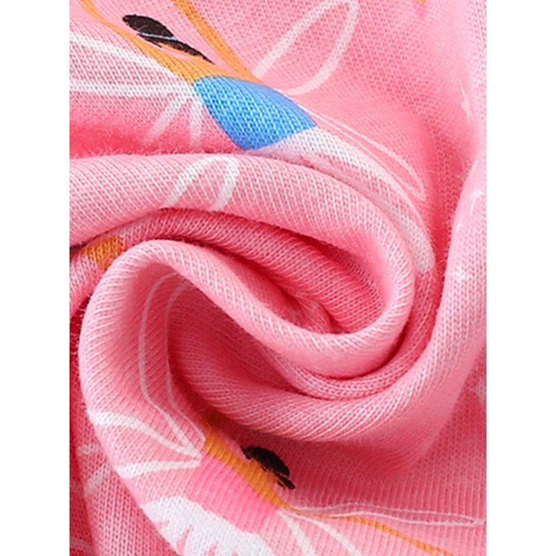 Girls' Two-Piece Summer New Style Set for Toddlers and Young Children, Pink Casual Round Neck Short-Sleeved Pants Children's Suit Trendy