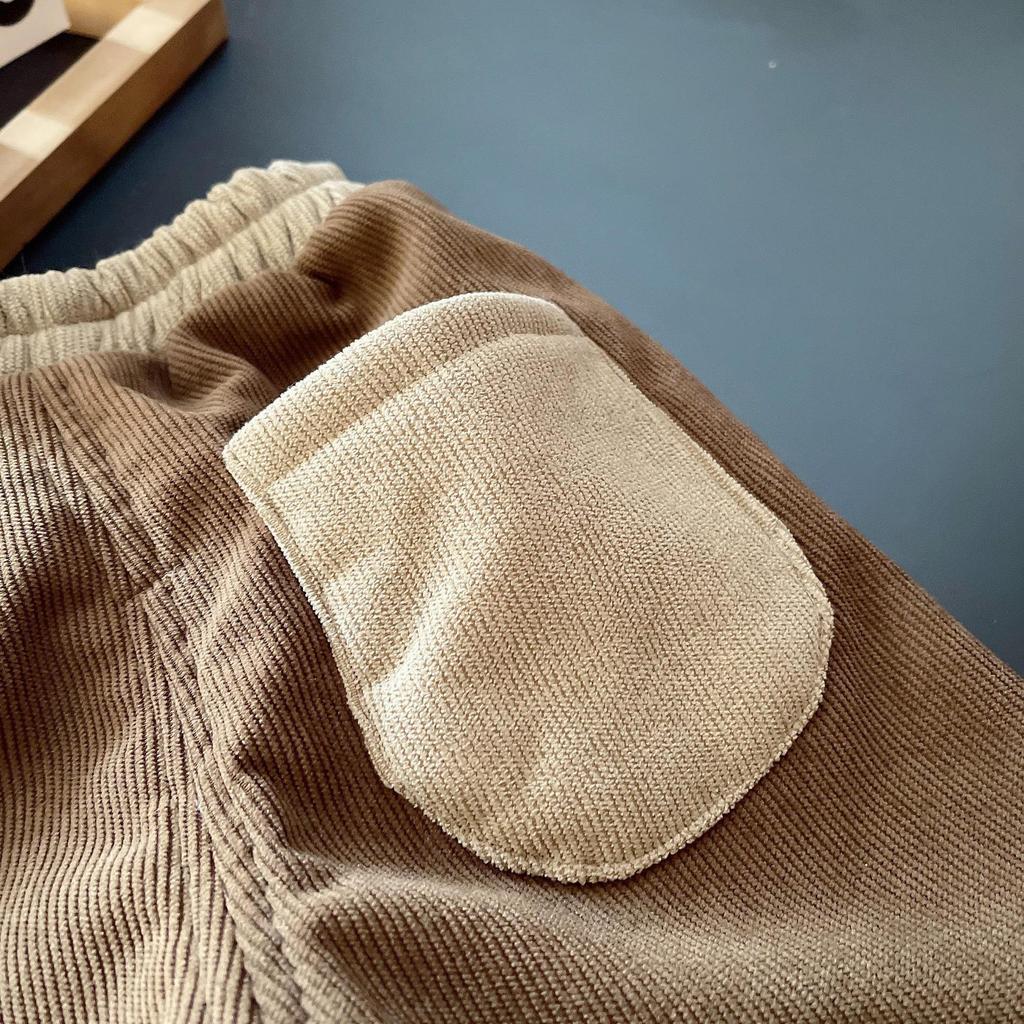 Modisches Herbst-Zweiteiler-Set für Jungen 2025: Lammwolle-Sweatshirt & Cord-Hose