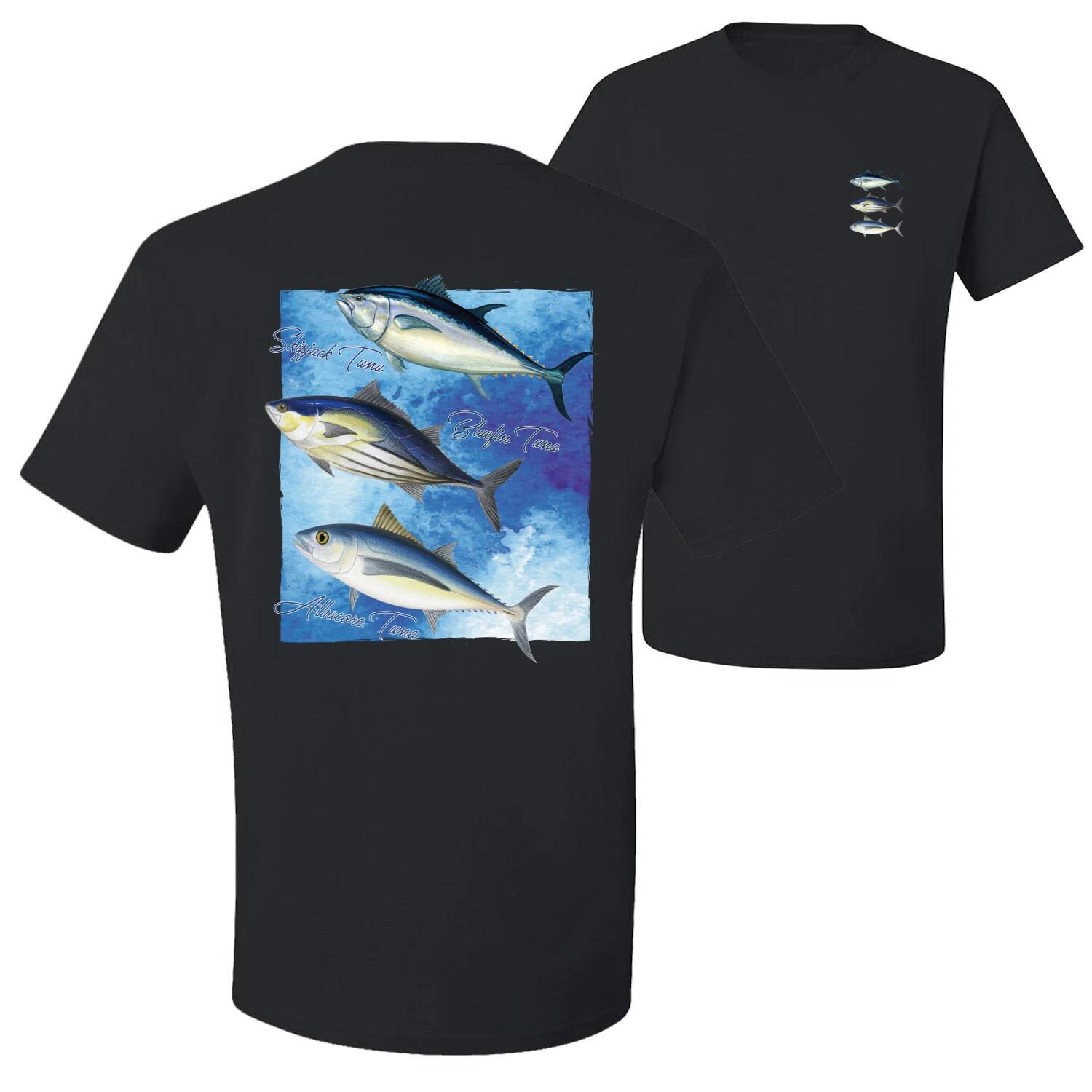 Cool Skipjack Bluefin Albacore Tuna Fish Trio Graphic Men  Shirt M