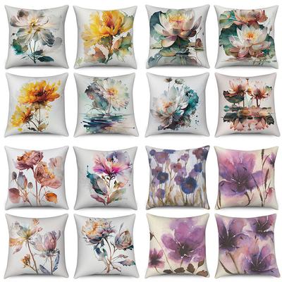 Juste De Coussin Florale D'interconnexion, Décor De Canapé De Maison De Ferme, Jeté De Voiture, Pivoine, Annie, Imprimé