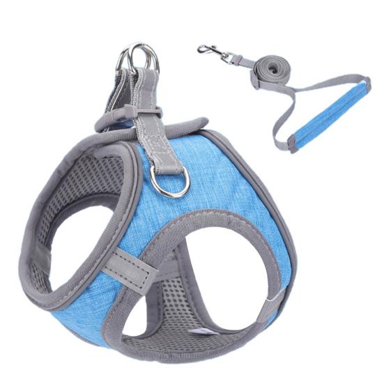 Pet Vest Leash Set Reflective Strip Anti-escape Breathable Dogs Chest Strap Traction Rope Kit